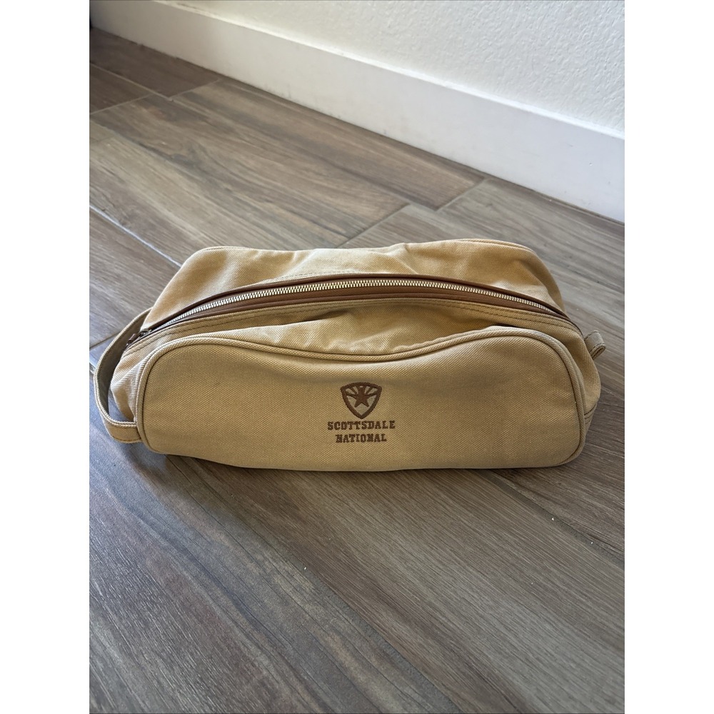 Polo Golf Ralph Lauren Mens Beige & Brown Canvas Bag Travel Scottsdale National